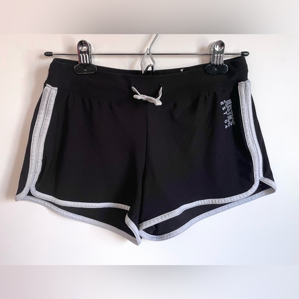 3/$20💥Athletic Dolphin Shorts, White Striped Trim, Sweatshort Stretch Knit
